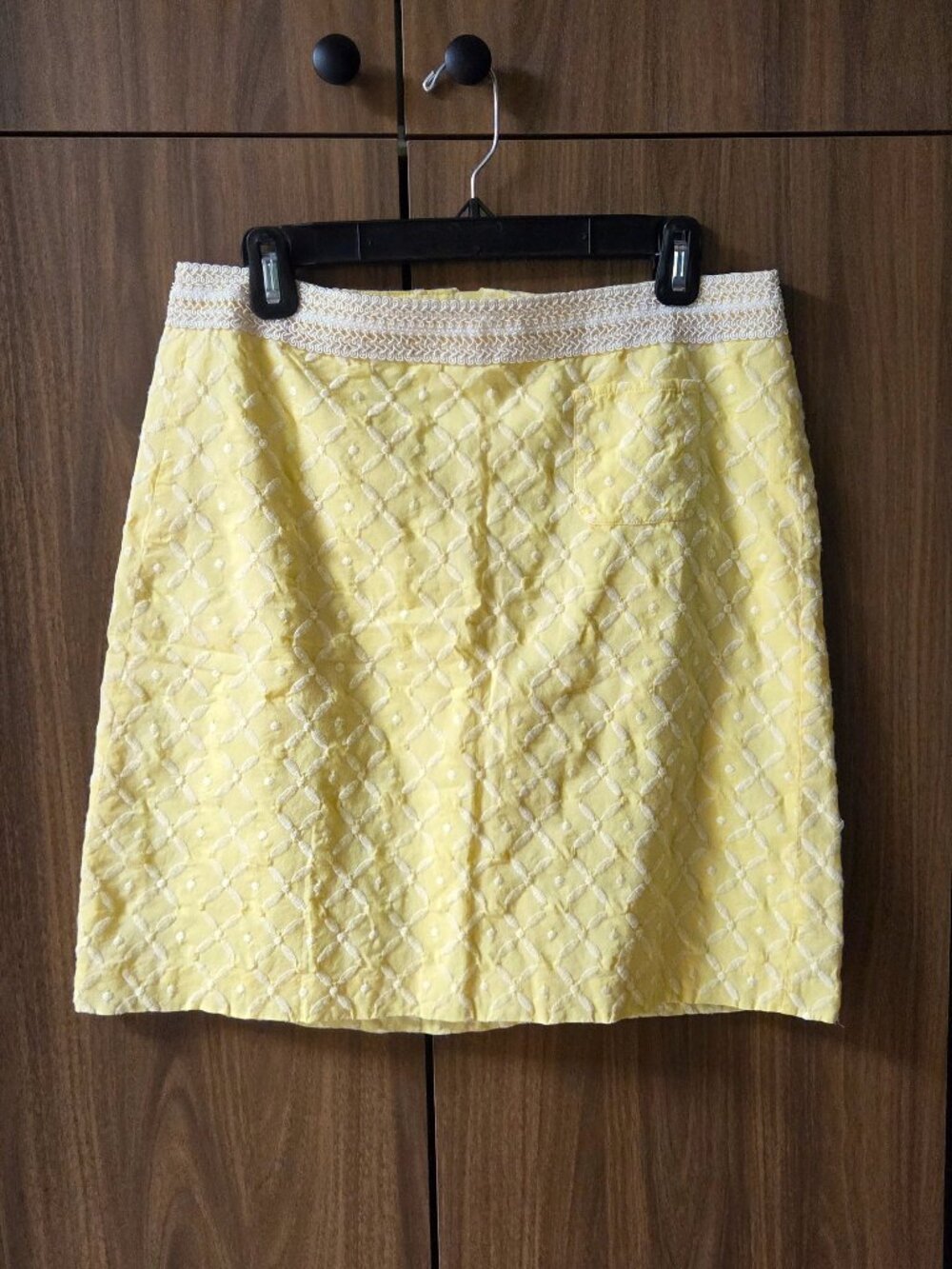 Sigrid Olsen sz 8P (6-M) Yellow Cotton White Embroidered Skirt Cottagecore Lined